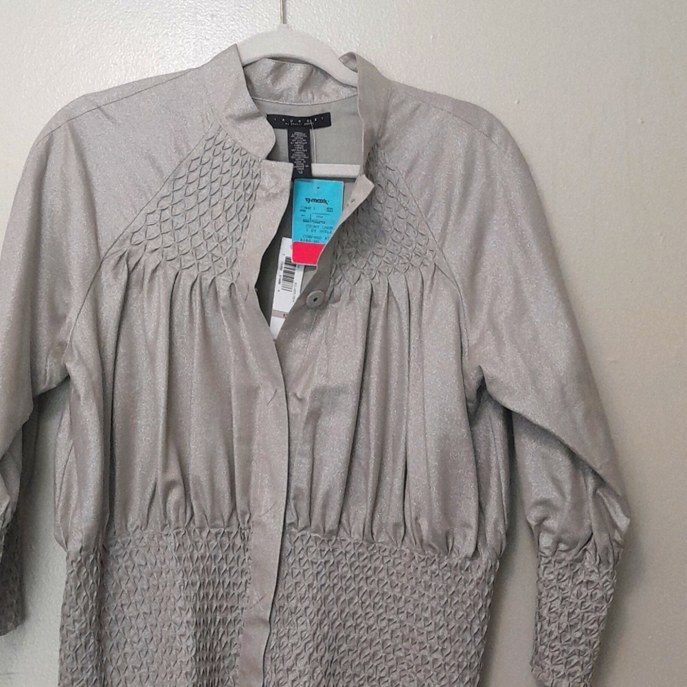 Laundry By Shelli Segal 3/4 Sleeve Gold Sparkling Jacket Size 12
